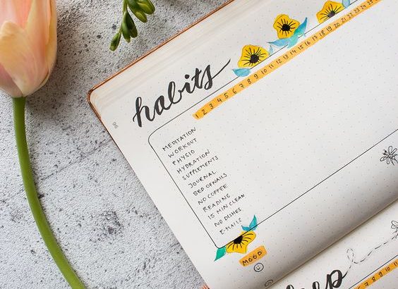 horizontal flower full page habit tracker