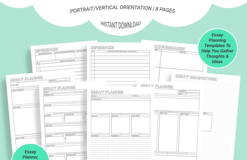 essay planner printable template