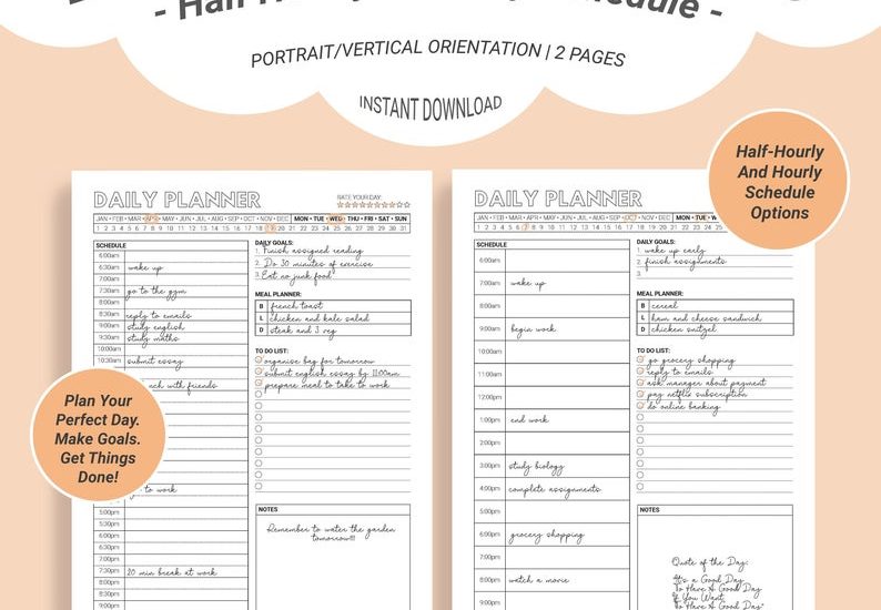 Printable No Date Daily Planner